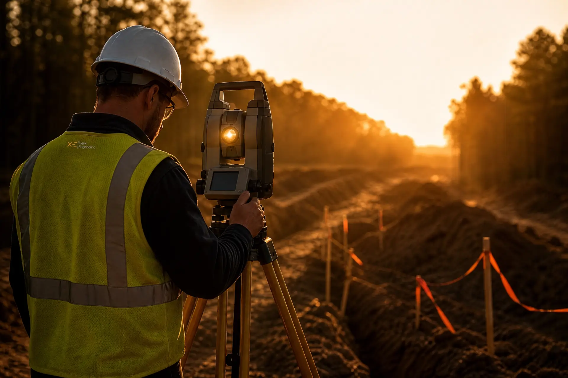 Survey crew collecting field data at a Midwest jobsite